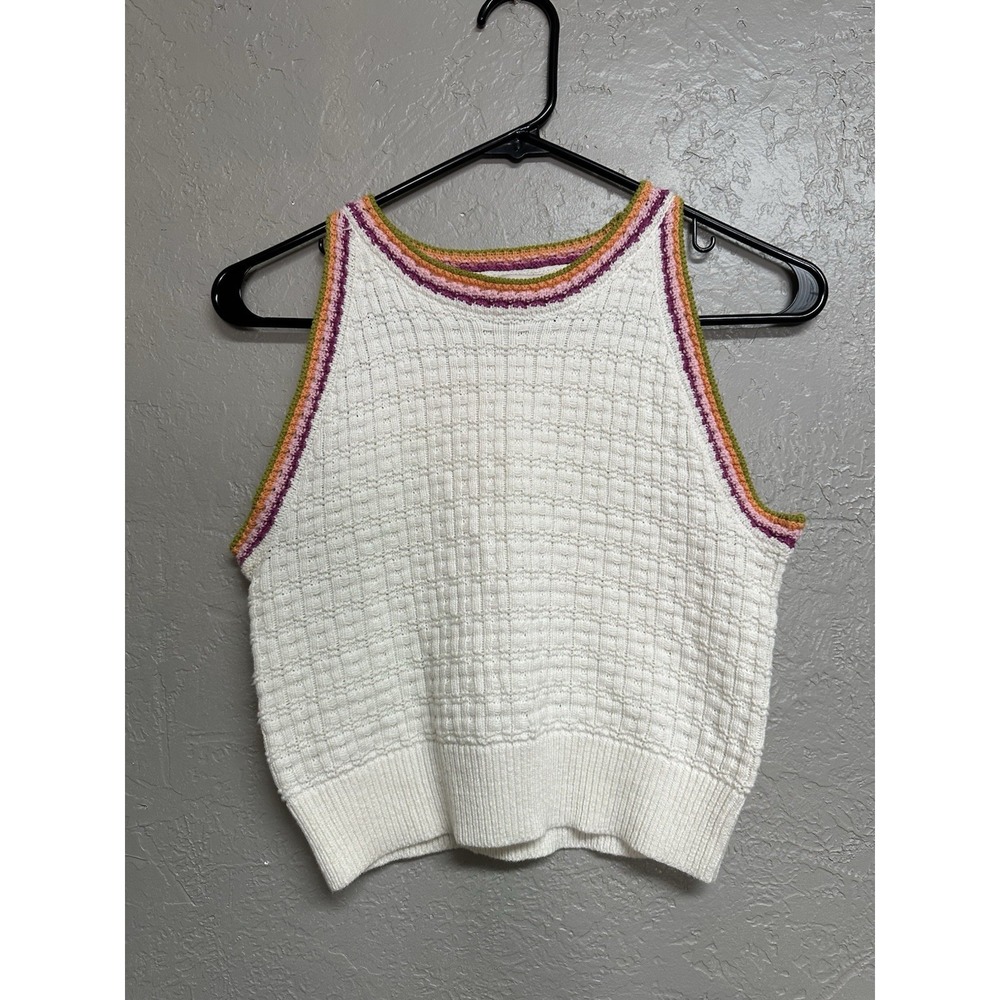 Sincerely‎ Jules Cream Knit Cropped Sweater Tank Top